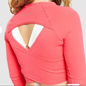 Gymshark Whitney Simmons Long Sleeve Crop Top Red